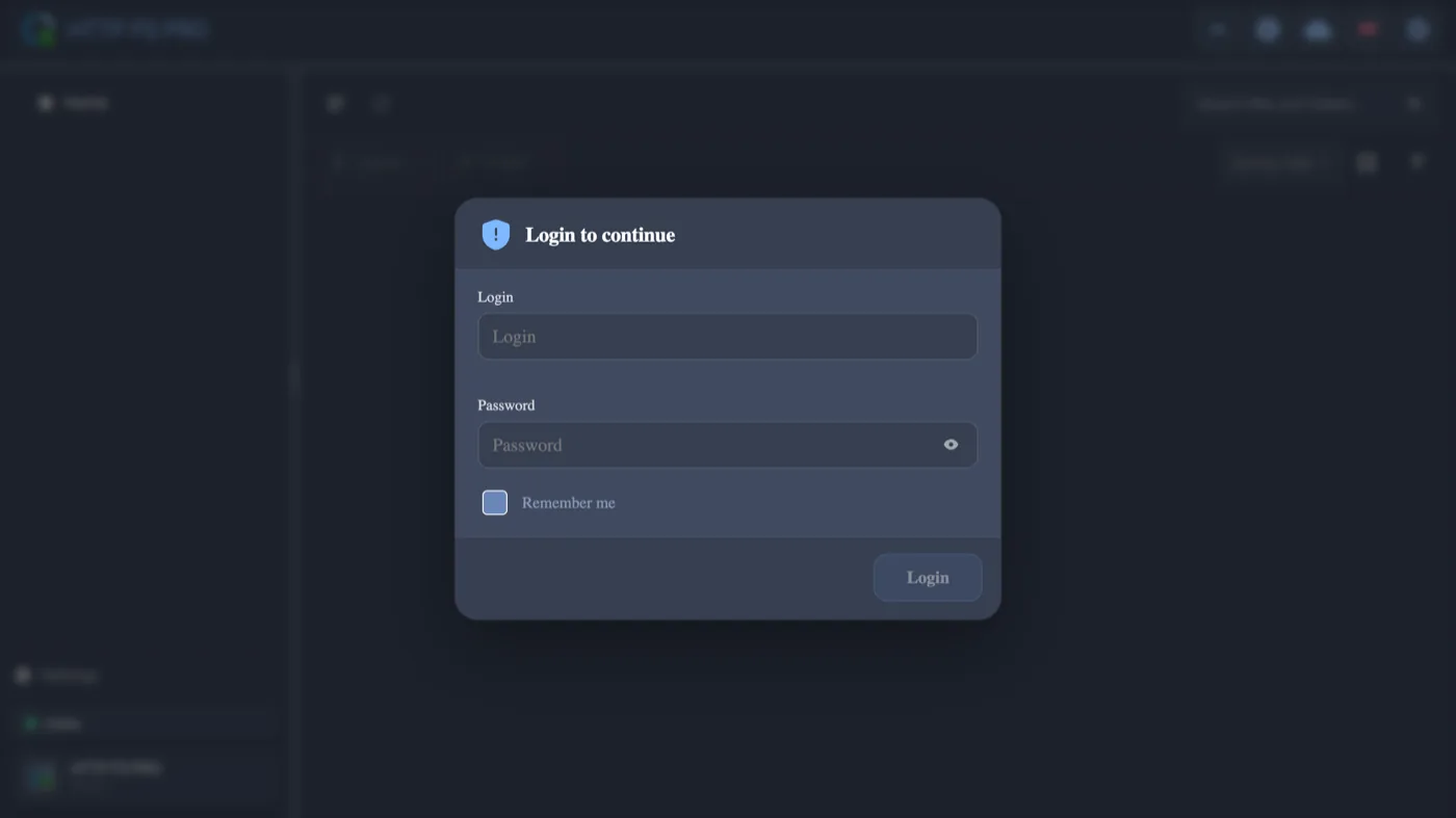 Login dialog with guest mode