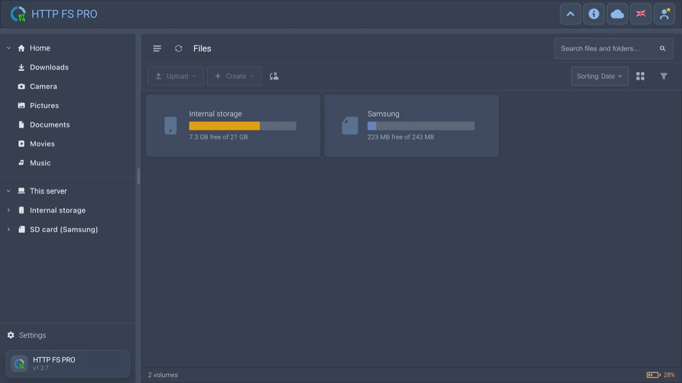 Storage volumes in web client